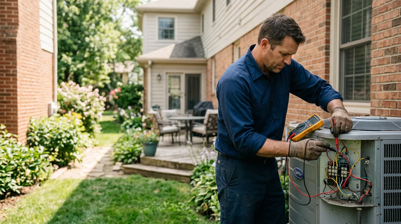 HVAC technician working near Brownell, KS